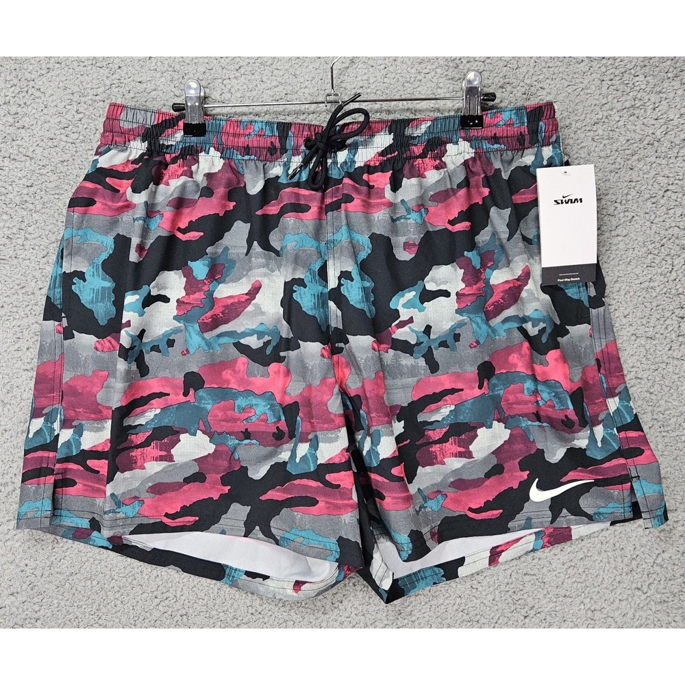 Nike Swim Trunks Men's XXL Dusty Cactus Camo 4 Way Stretch Shorts NWT